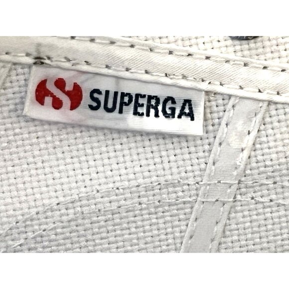 Superga Womens Sneakers Platform White Canvas Lace Up Size 9 Euro Size 40 Italy - Picture 7 of 13
